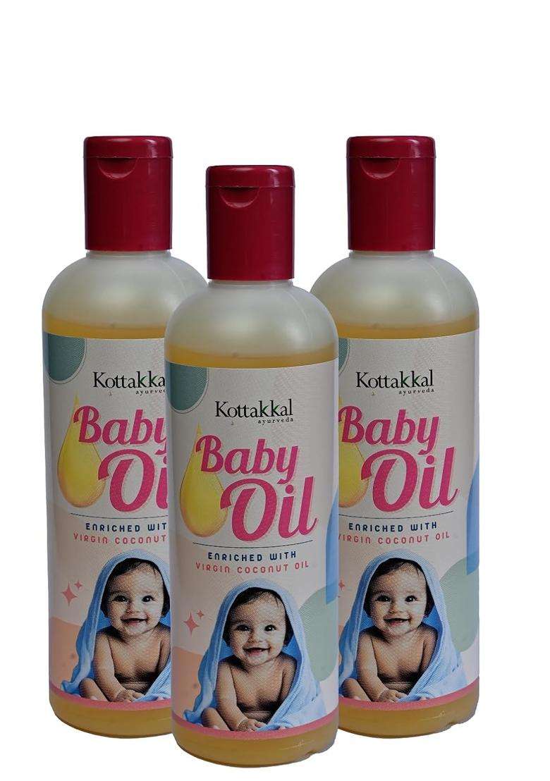 Kottakkal Ayurveda Baby Oil 150 ml (Pack of 3) | Authentic Traditional Formula | 150 ml, Herbal Baby Massage Oil From Virgin Coconut Oil - Indya