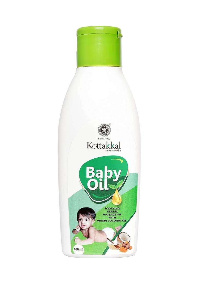 Kottakkal Ayurveda Baby Oil 100 ml | Authentic Traditional Formula | 100 ml, Herbal Massage Oil With Virgin Coconut Oil - Indya