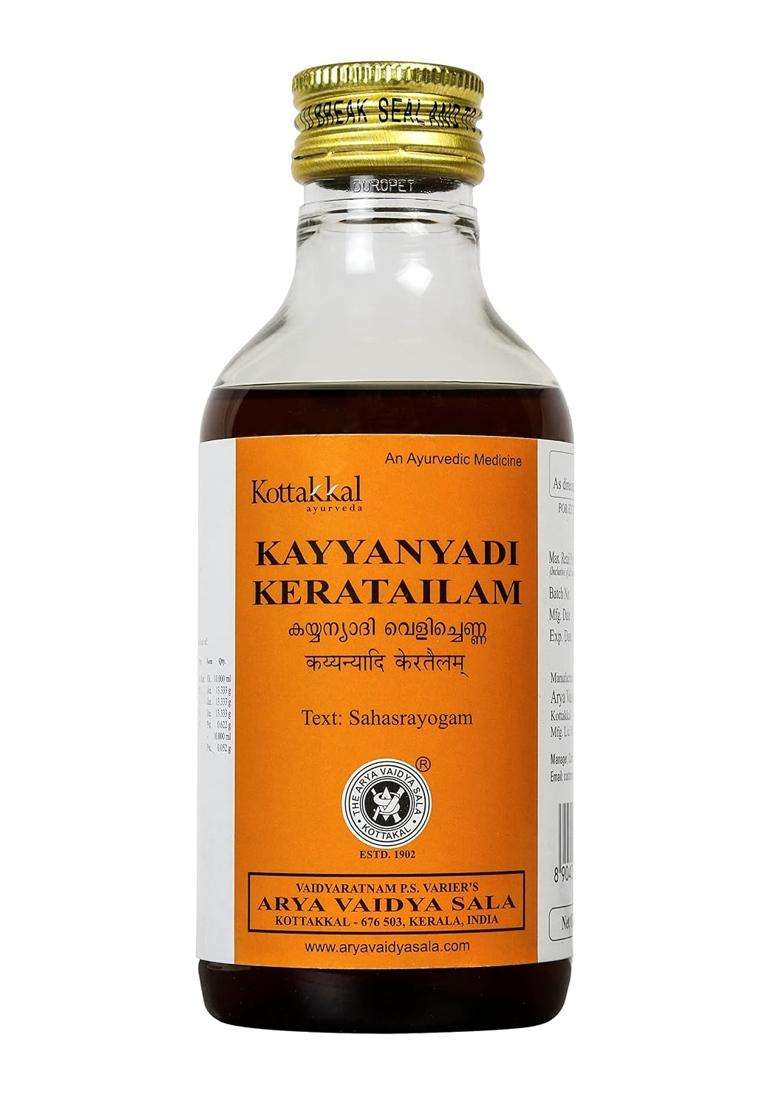 Kottakkal Ayurveda Kayyanyadi Kera Tailam Oil 200 ml | Authentic Traditional Formula | 200 ml, Useful for Healthy & Beautiful Hair - Indya