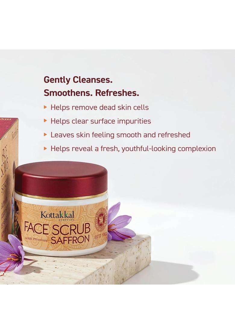 Kottakkal Ayurveda Face Scrub 50 g (Pack of 2) | Authentic Traditional Formula | With Premium Saffron - Indya