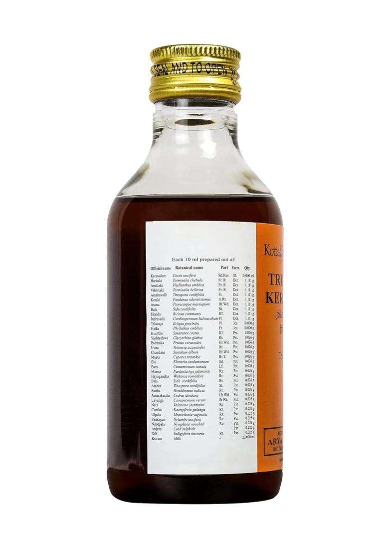 Kottakkal Ayurveda Triphaladi Kera Tailam -200 ml, For Health & Wellness Naturally | Authentic Traditional Formula - Indya