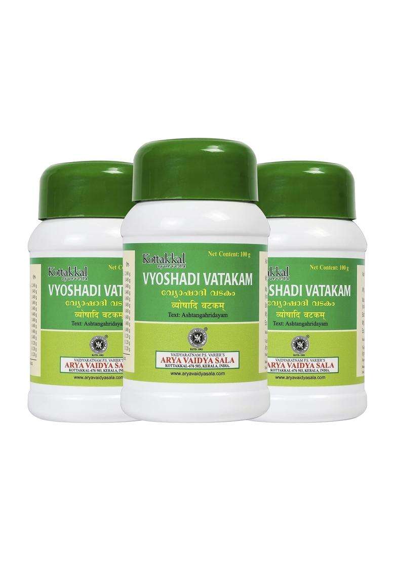 Kottakkal Ayurveda Vyoshadi Vatakam 100 g (Pack of 3) | Authentic Traditional Formula | 100 g, For the Improvement Throat Health - Indya