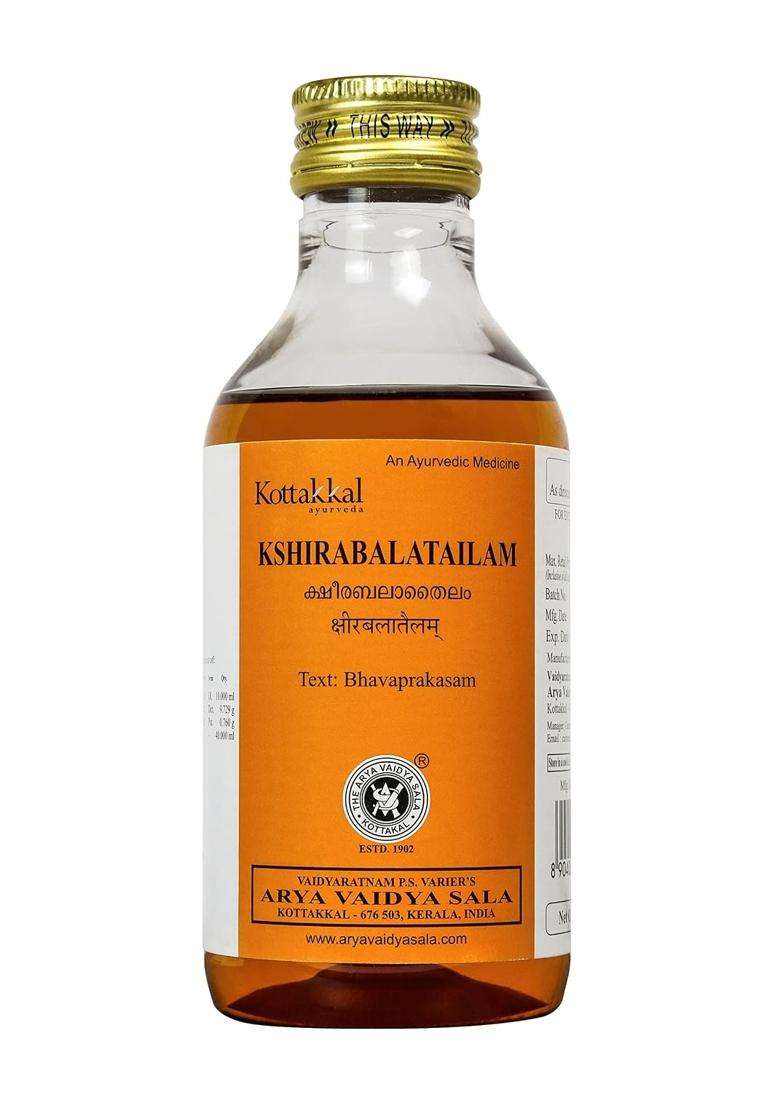 Kottakkal Ayurveda Kshirabala Tailam -200 ml, Improves General Health & Wellness Naturally | Authentic Traditional Formula - Indya