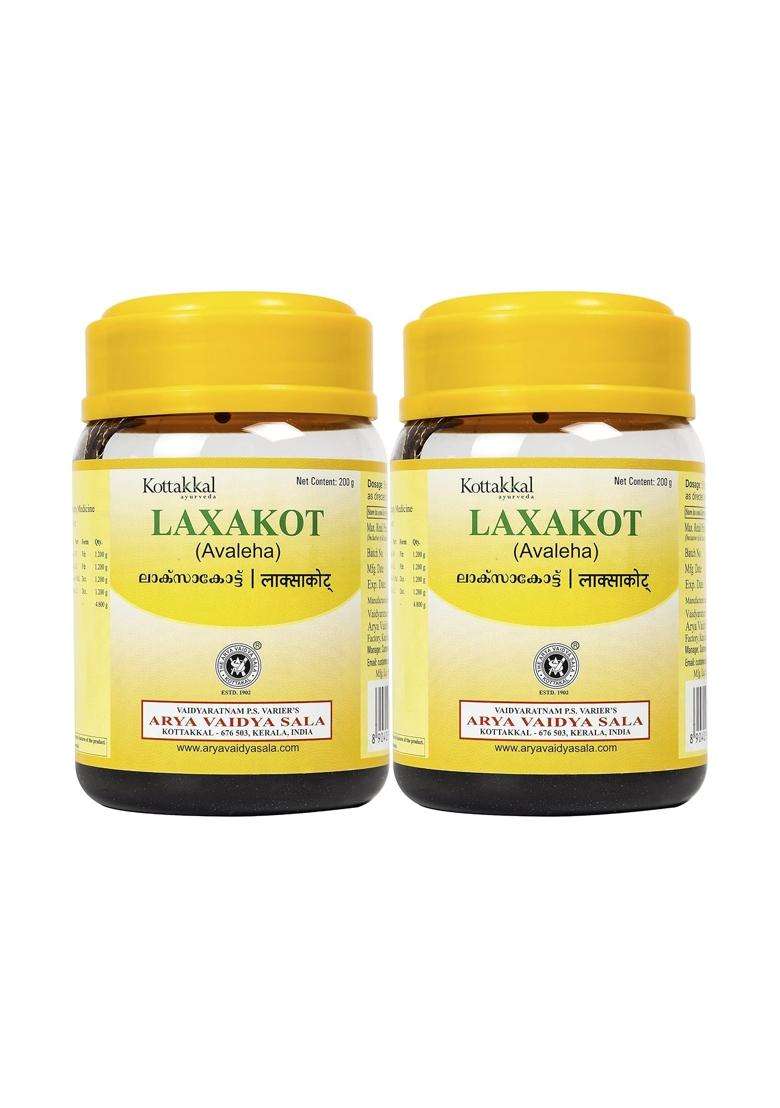 Kottakkal Ayurveda Laxakot Avaleha, For Improvement of Health & Wellness Naturally Pack 2, 200 g Each | Authentic Traditional Formula - Indya