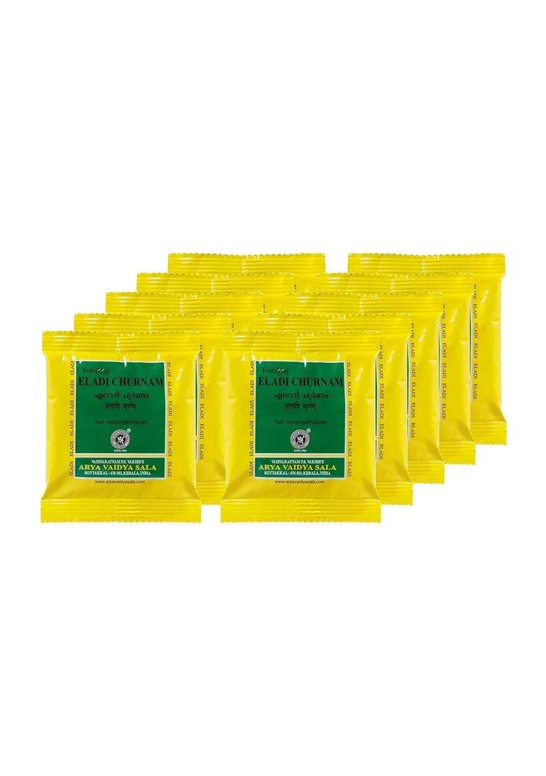 Kottakkal Ayurveda Eladi Churnam 10 g (Pack of 10) | Authentic Traditional Formula | 10 g, For Improving Health & Wellness Naturally - Indya