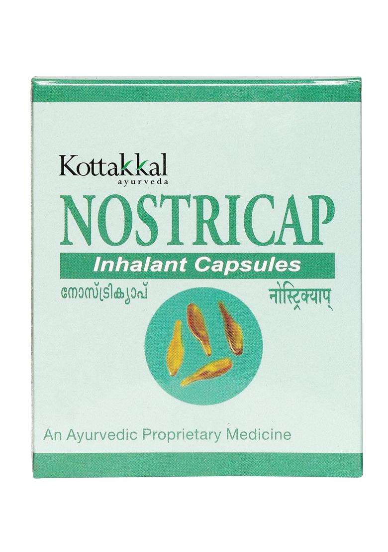 Kottakkal Ayurveda Nostricap | Authentic Traditional Formula | 100 Nos, Inhalation Capsule For Blocked Nose, With Natural Ingredients - Indya