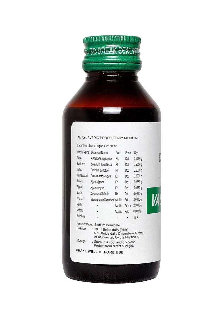 Kottakkal Ayurveda Vasakot Syrup 100 ml (Pack of 3) | Authentic Traditional Formula | 100 ml, Helps to Improve Health Naturally - Indya