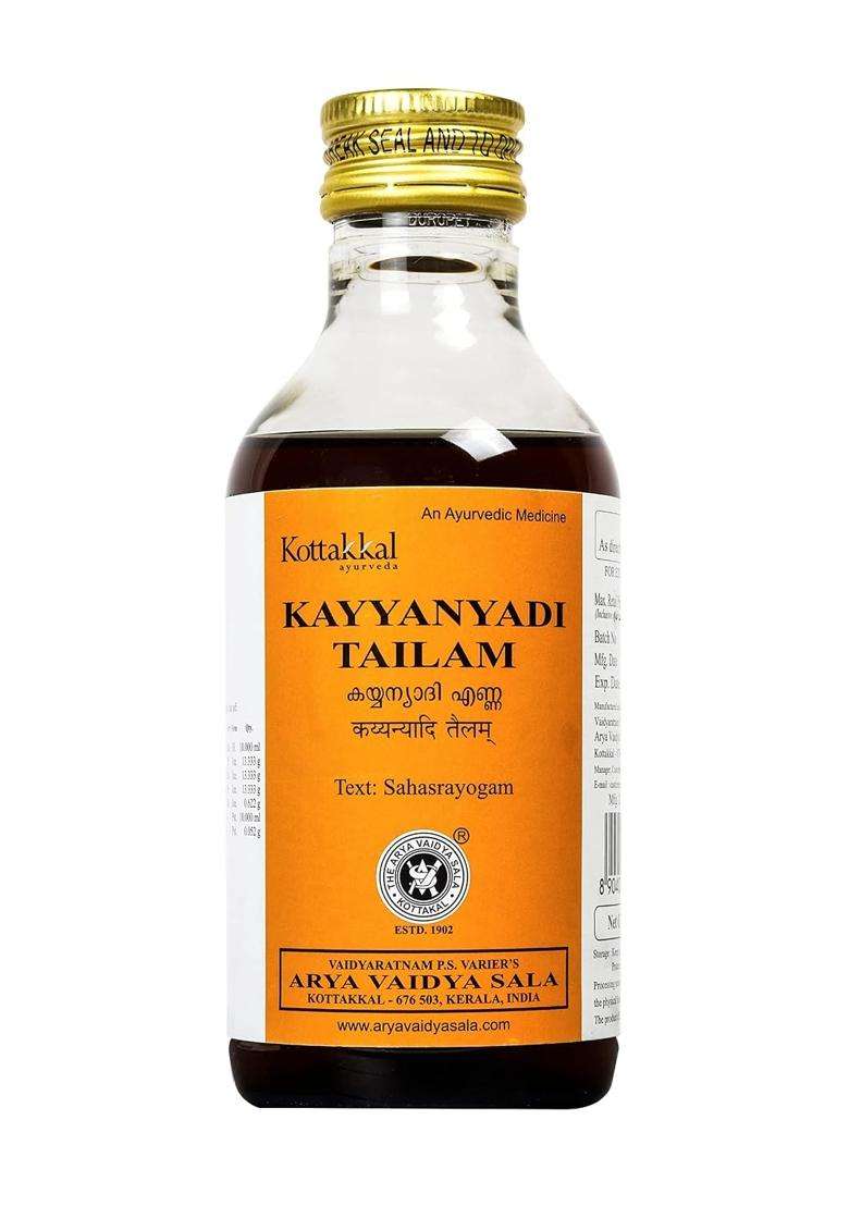 Kottakkal Ayurveda Kayyanyadi Oil, Herbal Combination Of Natural Ingredients, Ideal For Hair & Skin (200 ml) | Authentic Traditional Formula - Indya