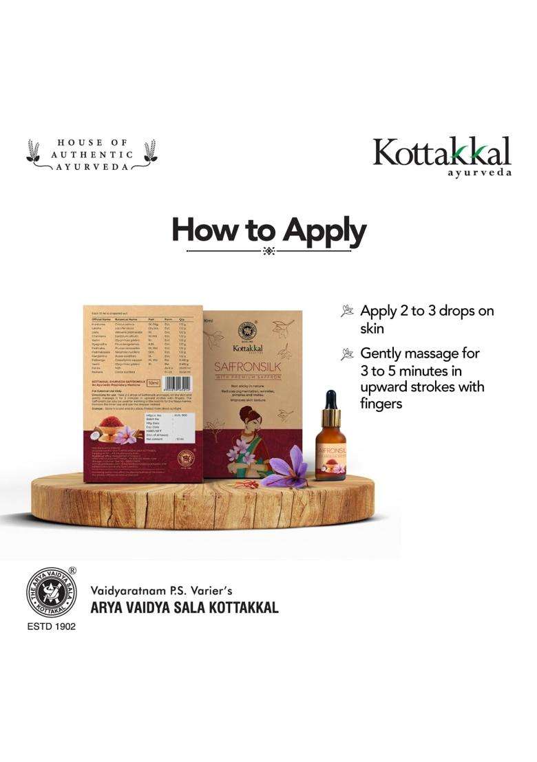 Kottakkal Ayurveda Saffron Glow Combo 30 ml (Pack of 2) | Authentic Traditional Formula - Indya
