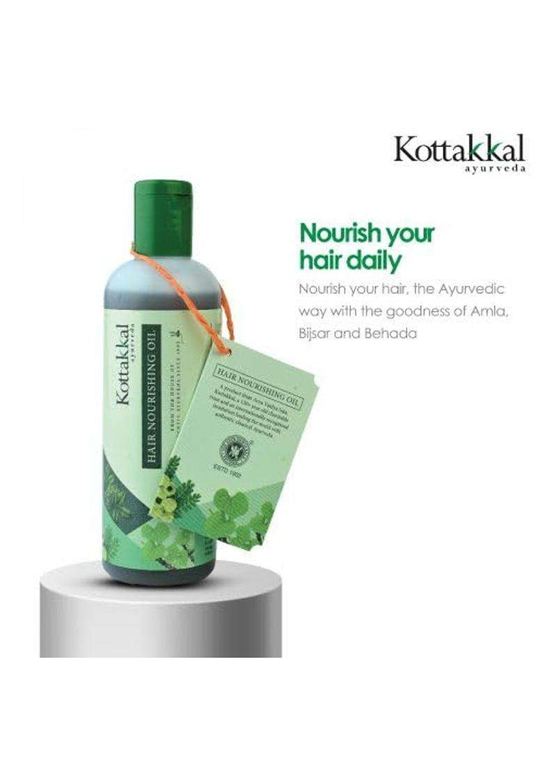 Kottakkal Ayurveda Hair Nourishing Oil + Shampoo Combo 200 ml | Authentic Traditional Formula | Natural Hair Growth & Scalp Care | Sulfate-Free - Indya