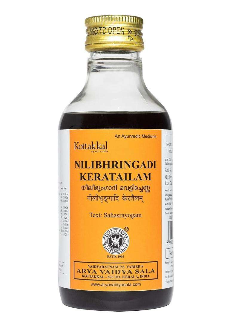 Kottakkal Ayurveda Nilibhringadi Keratailam 200 ml, For Hair | Authentic Traditional Formula - Indya