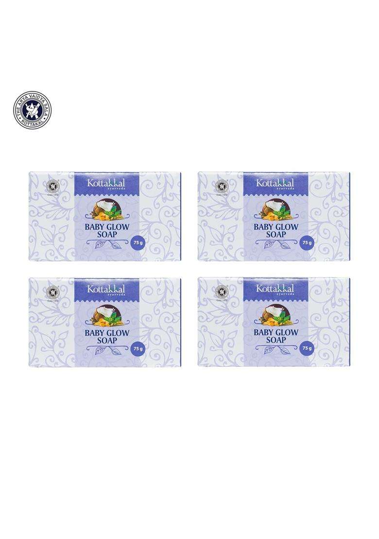 Kottakkal Ayurveda Baby Glow Soap 75 g (Pack of 4) | Authentic Traditional Formula | 75 g, with Natural Ingredients - Indya