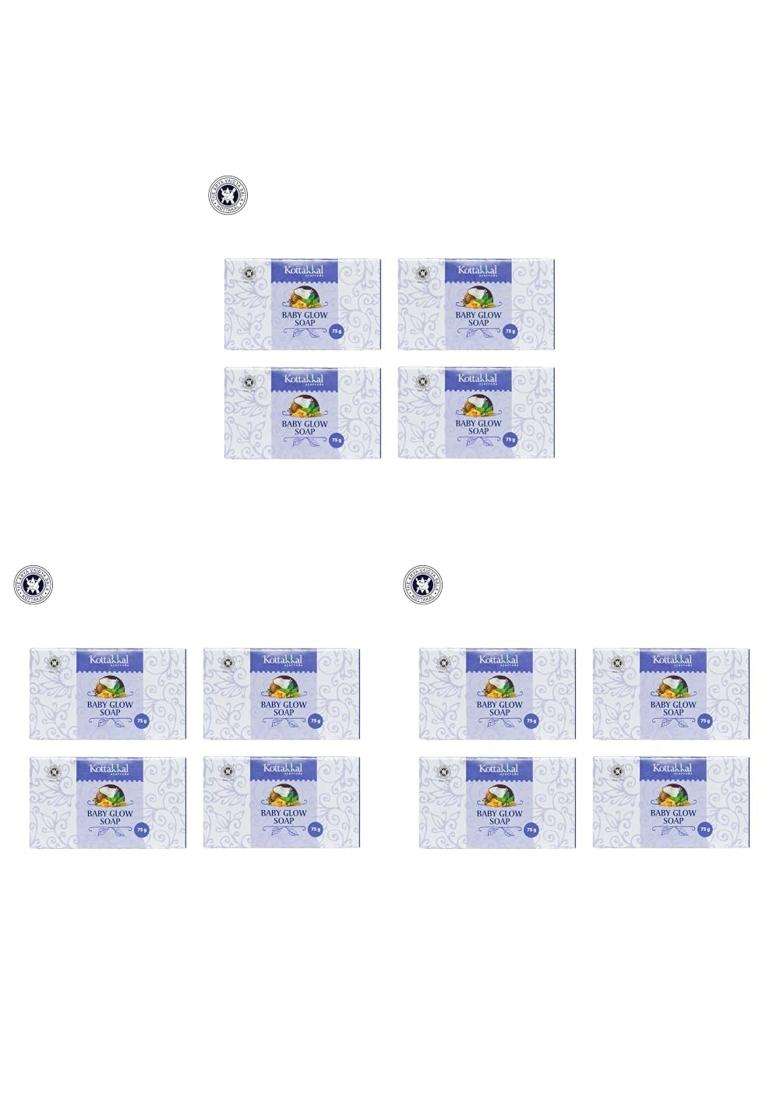 Kottakkal Ayurveda Baby Glow Soap 75 g (Pack of 12) | Authentic Traditional Formula | 75 g, with Natural Ingredients - Indya
