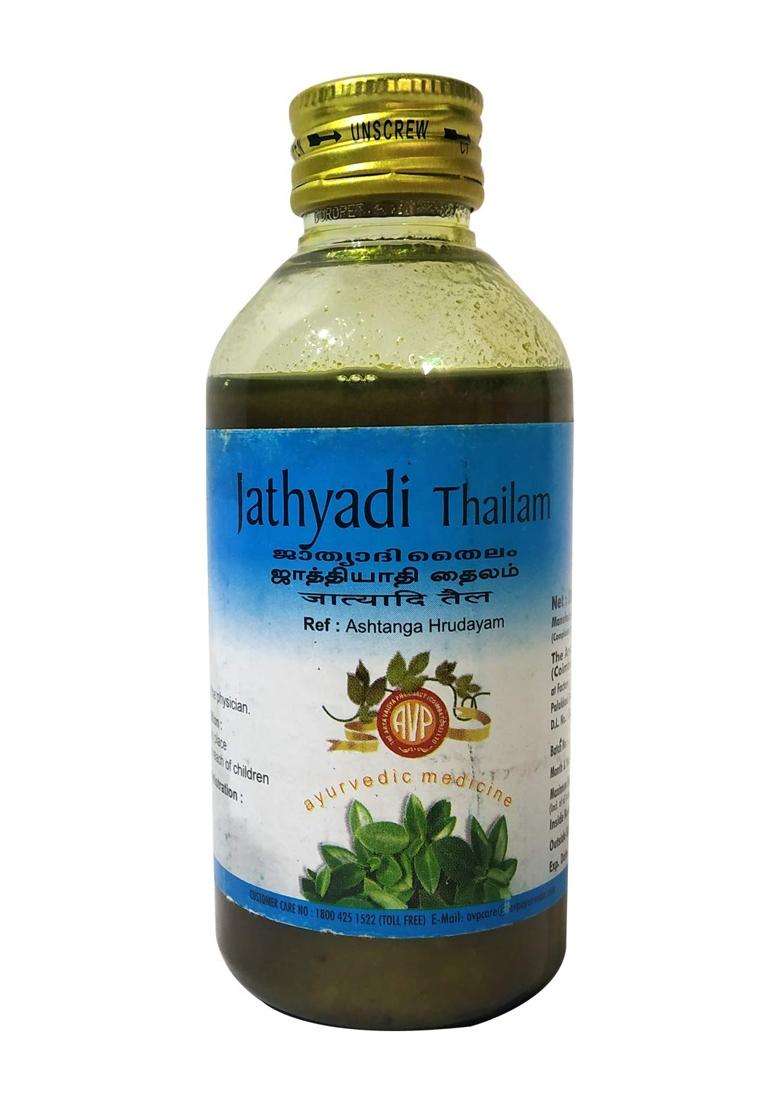AVP Arya Vaidya Pharmacy (AVP) Jatyadi Tail/Jathyadi Thailam Oil 200 ml | Authentic Ayurvedic Formula - Indya