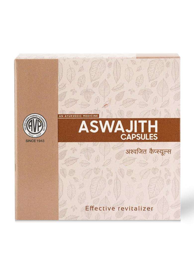 AVP Arya Vaidya Pharmacy Ashwajit 100 Capsules | With Pure Shilajit and Ashwagandha | For Overall Health | For Strength and Stamina - Indya