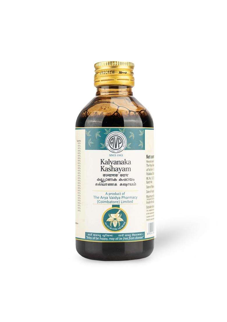 AVP Arya Vaidya Pharmacy Kalyanaka Kashayam 200 ml | Authentic Ayurvedic Formula | Herbal Concoction | Purifies Blood | Helps In Fertility - Indya
