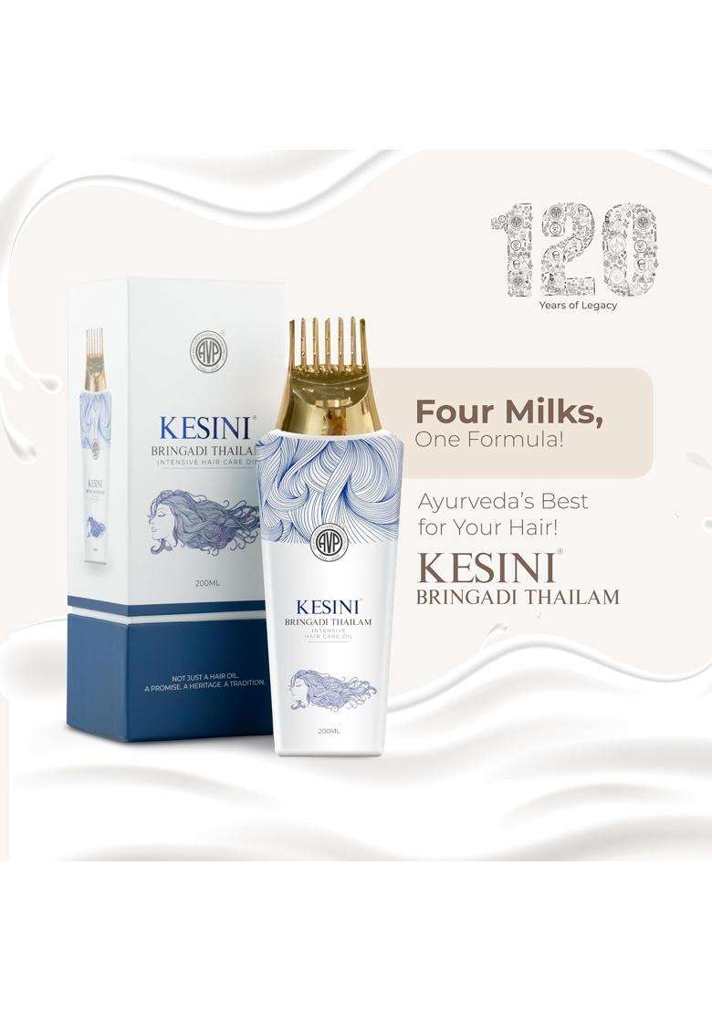 AVP Arya Vaidya Pharmacy Kesini Bringadi Thailam 200 ml, Ayurvedic Hair Oil for Hair Fall Control, Scalp Health, Herbal Oil with Amla, Bhringraj - Indya