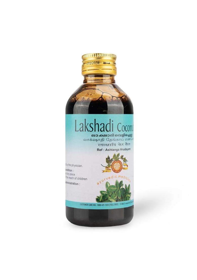 AVP Arya Vaidya Pharmacy Lakshadi Coconut Oil 200 ml, Reduces Common Cold, Maintain Skin Promotes Healing, Improves Strenght, Relieves From Issue - Indya