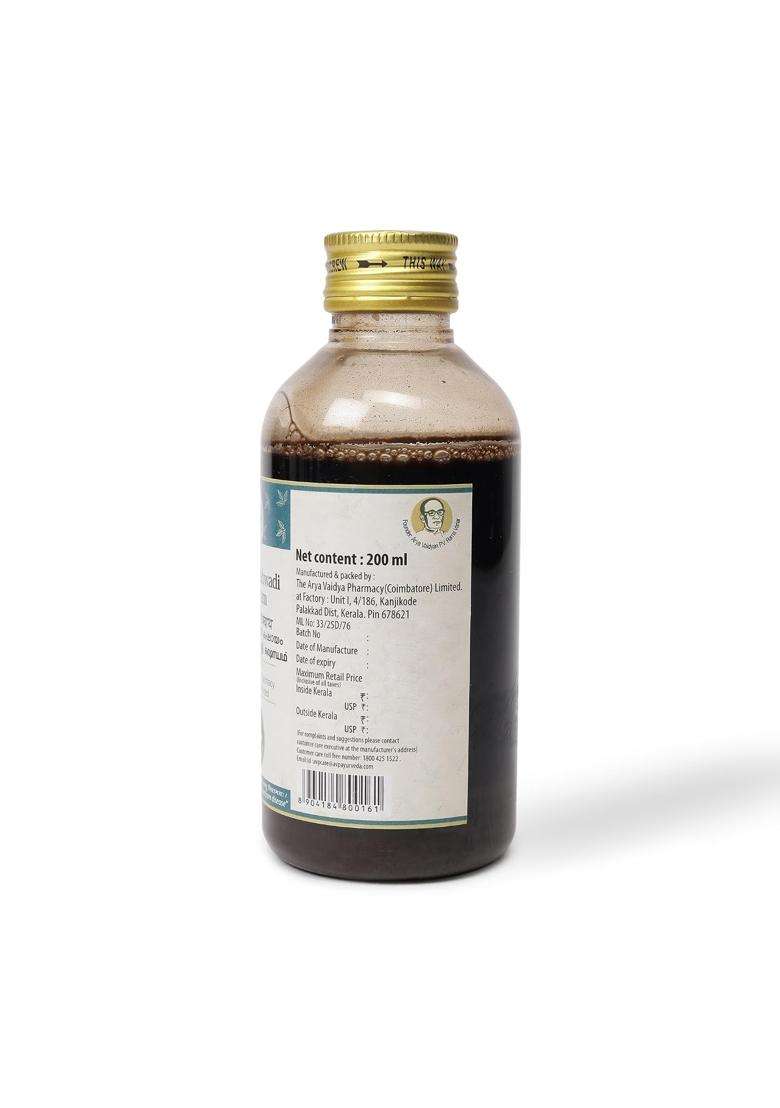 AVP Arya Vaidya Pharmacy Kanashathahwadi Kashayam Herbal Decoction 200 ml | Authentic Ayurvedic Formula - Indya
