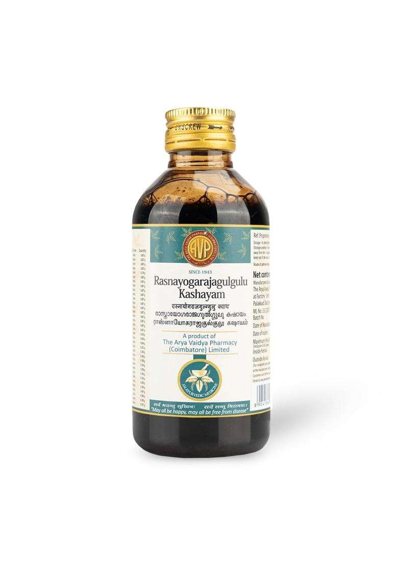 AVP Arya Vaidya Pharmacy Rasayogarajagulgulu Kashayam 200 ml, Herbal Decoction, Pain Relief, Arthritis Care, Improve Strength, Relieves From - Indya