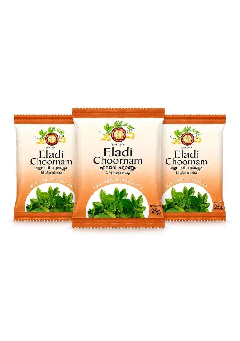 AVP Arya Vaidya Pharmacy Eladi Choornam Ayurvedic Digestive Powder 25g (Pack of 3) | Authentic Traditional Formula - Indya