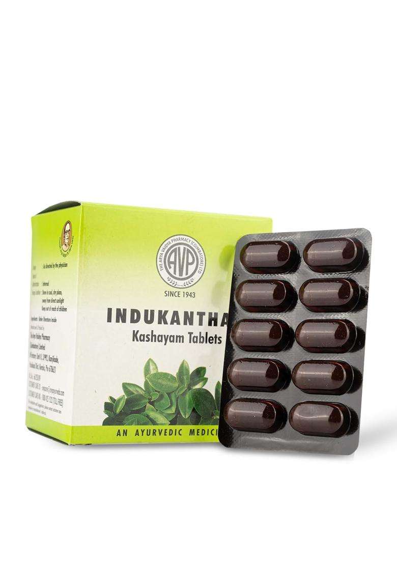 AVP Arya Vaidya Pharmacy Indukantham Kashayam Tablets (100 Nos), Ayurvedic Formula to Supports Natural Immunity, Beneficial In Fever, Gastritis And - Indya