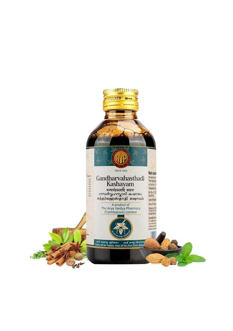 AVP Arya Vaidya Pharmacy Gandharvahasthadi Kashayam is an Authentic Formula for Better Digestive Health 200 ml | Authentic Ayurvedic Formula - Indya