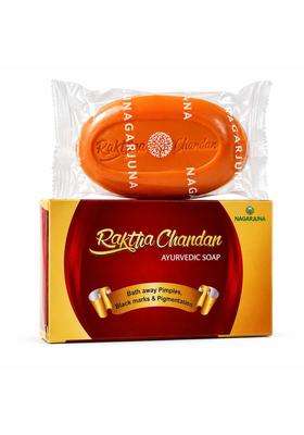 Nagarjuna Raktha Chandan Ayurvedic Soap,75 g, 300 g (Pack of 4) | Authentic Traditional Formula