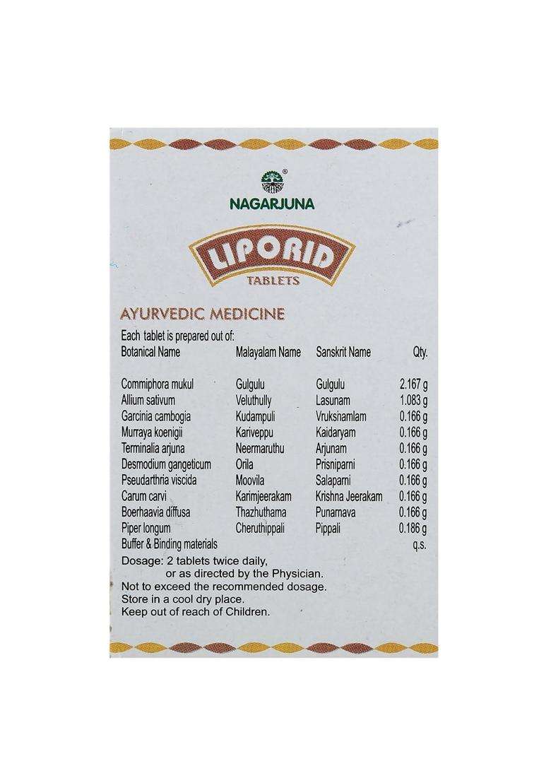Nagarjuna Liporid Tablets with Free Pachak Methi, Multi, Standard, 100 Count - Indya