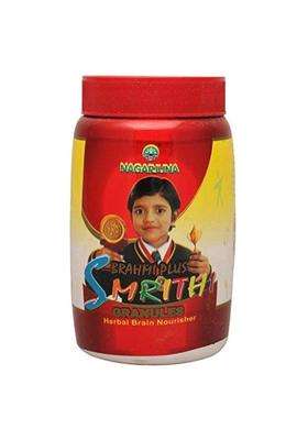 Nagarjuna Brahmi Plus Smrithi Granules Herbal Brain Nourisher, Red, 400 g, Medium | Natural Herbal Care