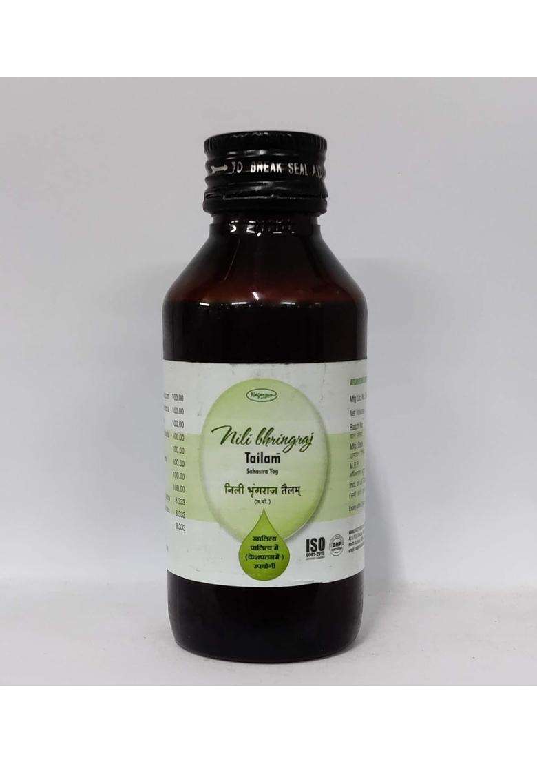 Nagarjuna Nili Bhringraj Tailam (each of 100 ml) (Pack of 2) | Authentic Ayurvedic Formula - Indya