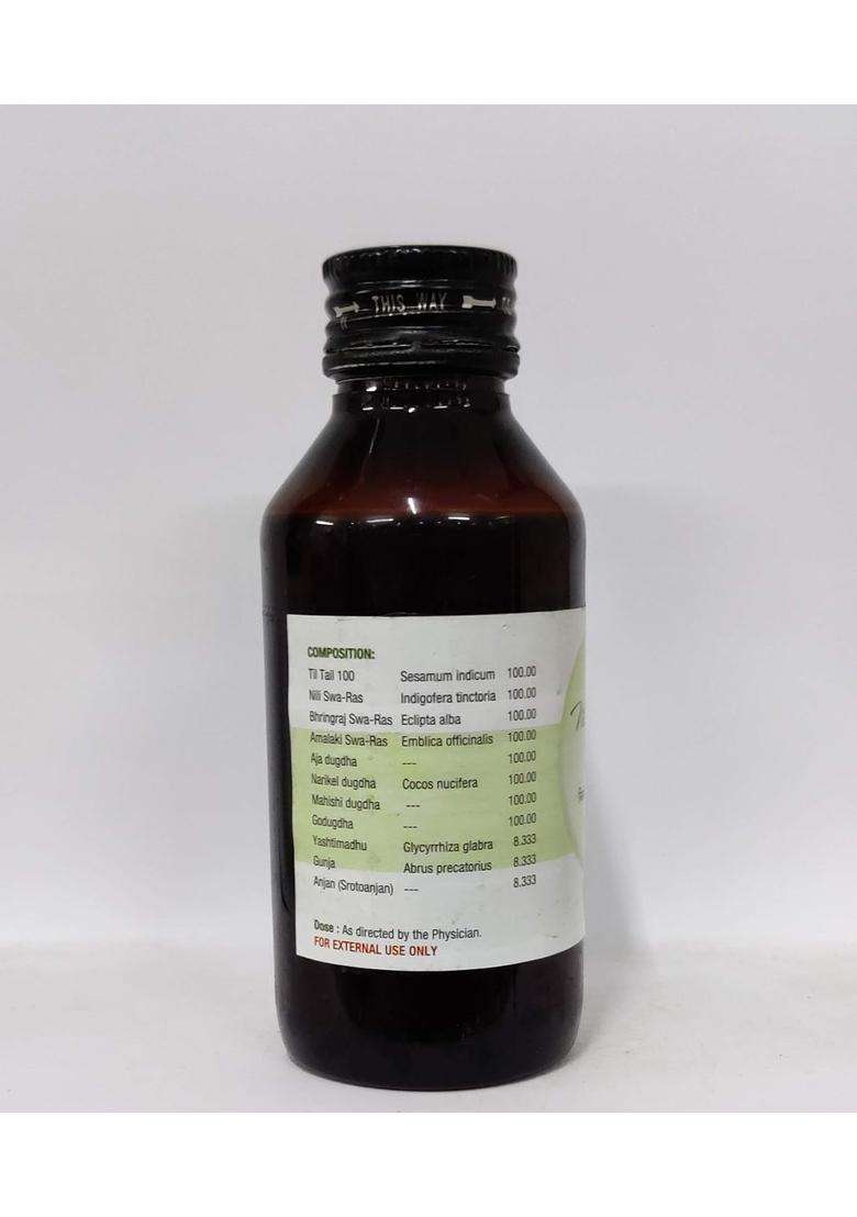 Nagarjuna Nili Bhringraj Tailam (each of 100 ml) (Pack of 2) | Authentic Ayurvedic Formula - Indya