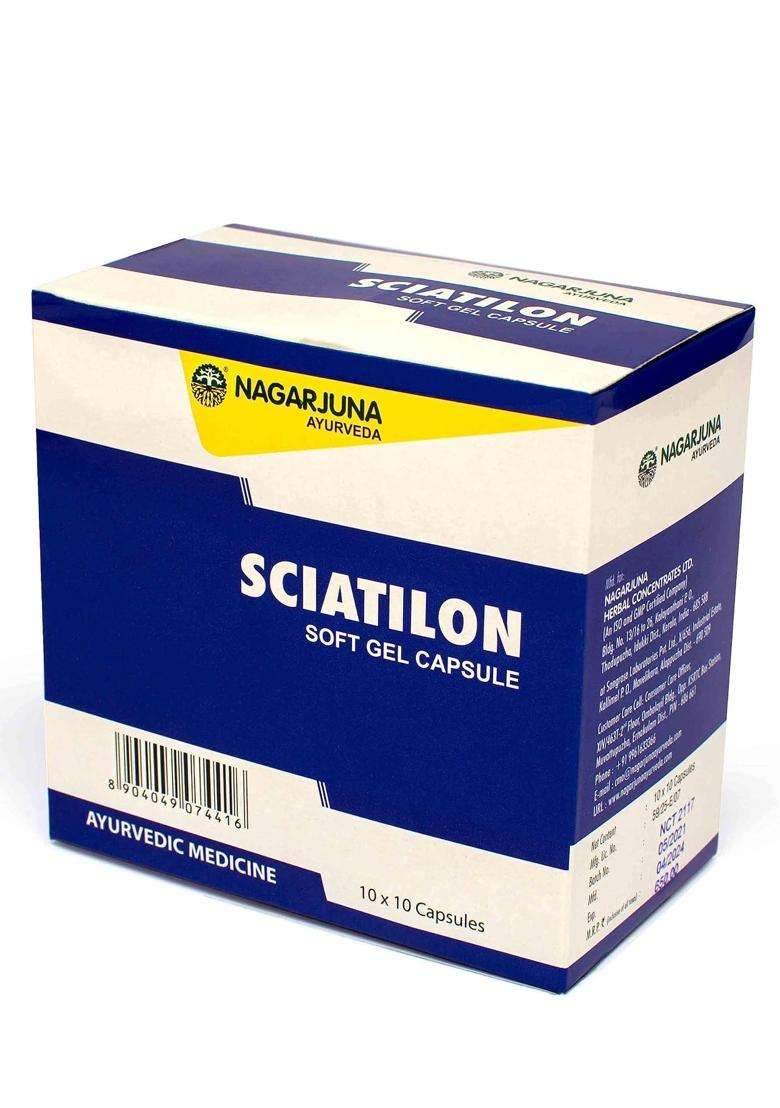Nagarjuna Ayurveda Sciatilon Soft Gel Capsule | Authentic Traditional Formula - Indya