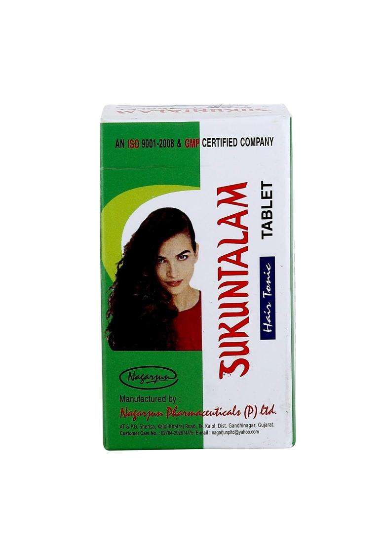 Nagarjuna Nagarjun Sukuntalam Tablet Hair Tonic, Standard, Multi, Ayurvedic Medicine, 60 Count | Authentic Traditional Formula - Indya