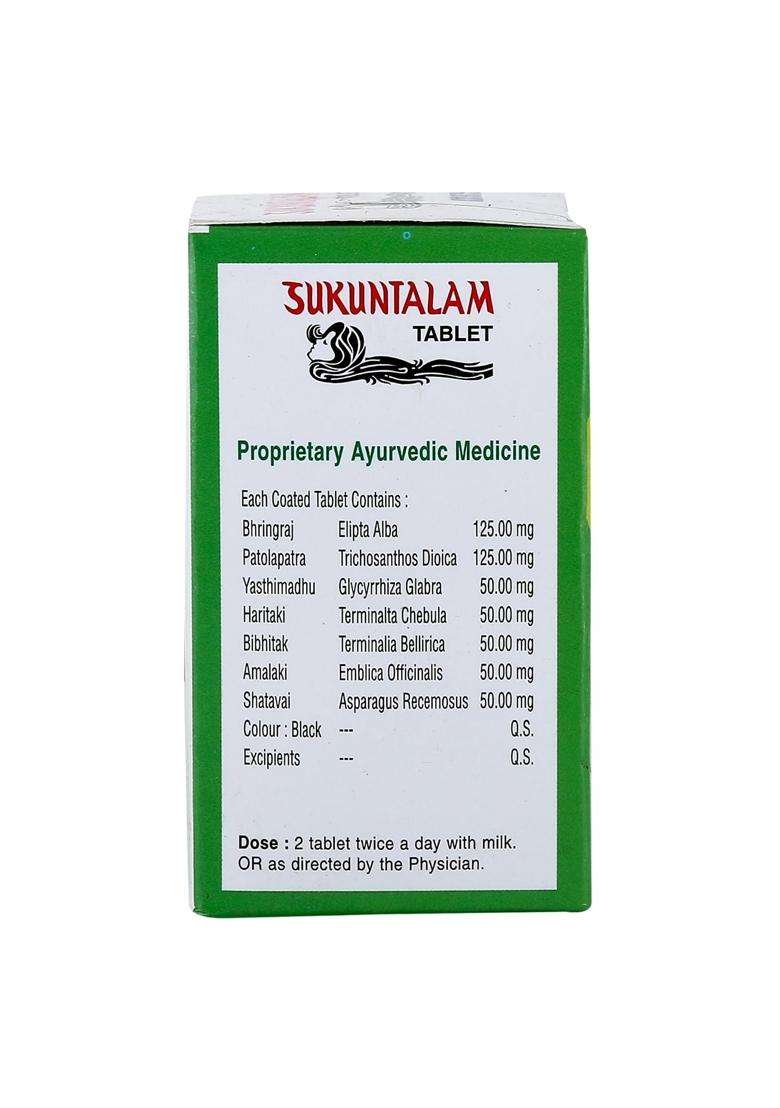 Nagarjuna Nagarjun Sukuntalam Tablet Hair Tonic, Standard, Multi, Ayurvedic Medicine, 60 Count | Authentic Traditional Formula - Indya
