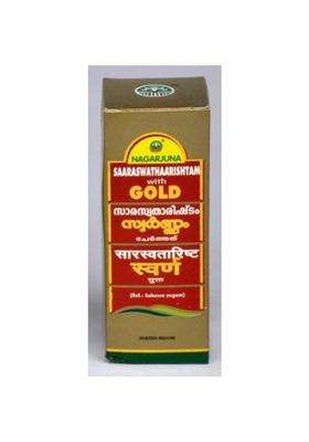 Nagarjuna Saaraswathaarishtam with Gold (25 ml) (Pack of 2) | Authentic Ayurvedic Formula