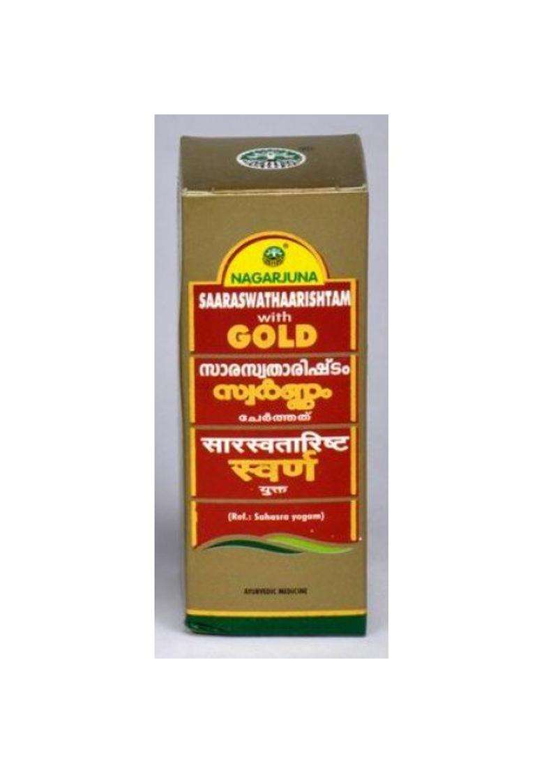 Nagarjuna Saaraswathaarishtam with Gold (25 ml) (Pack of 2) | Authentic Ayurvedic Formula - Indya
