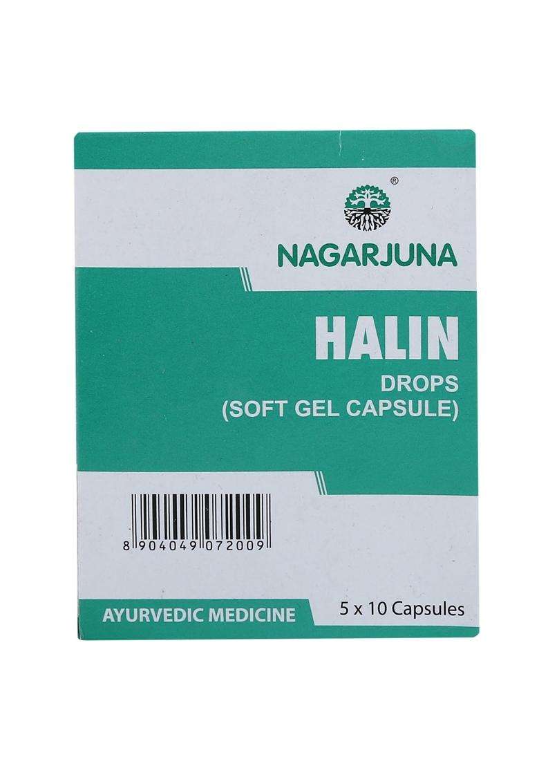 Nagarjuna Halin Drops with Free Pachak Methi, Multi, Standard, 50 Count - Indya