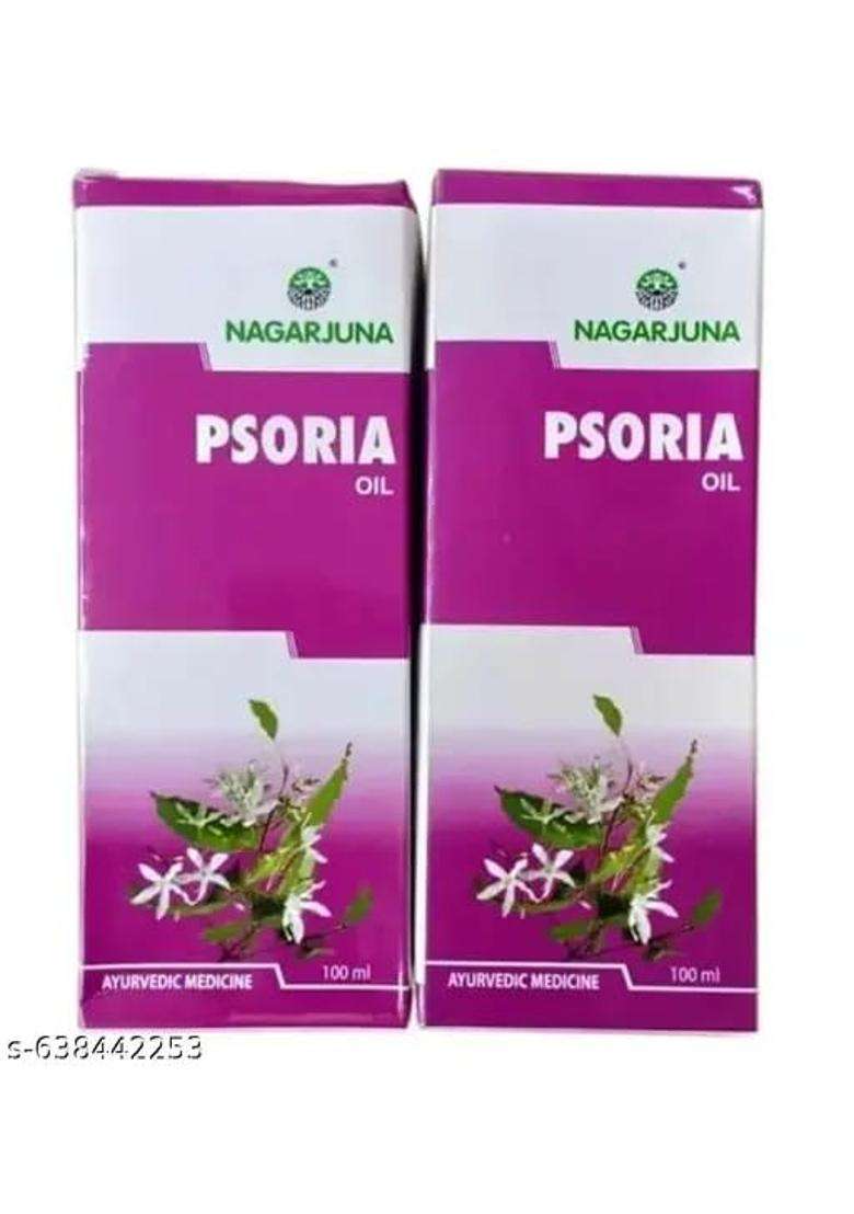 Nagarjuna Ayurveda Psoria Oil, Ayurvedic Herbal Body Care Oil for Daily Skin Care and Nourishing Massage Routine 200 ML - Indya