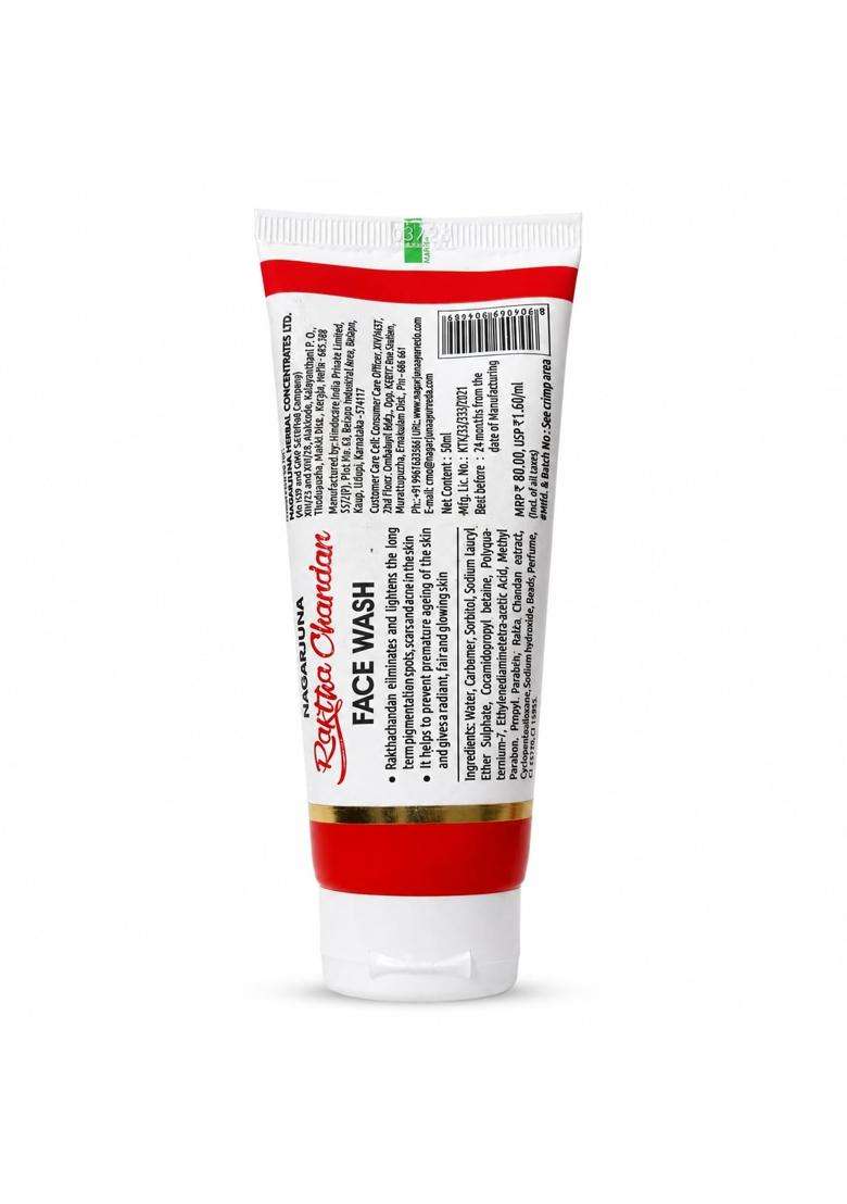 Nagarjuna Rakthachandanam Face Wash 50 ml (Pack of 2) - Indya
