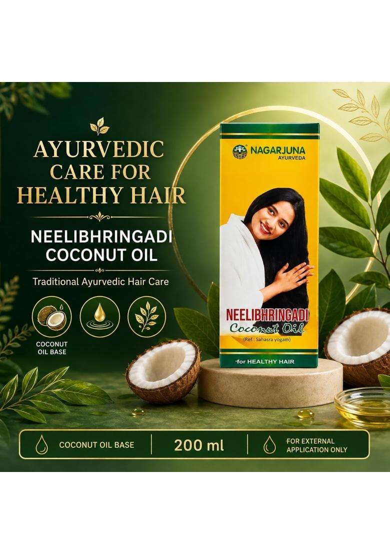 Nagarjuna Neelibringadi Hair Oil 200 ml | Authentic Traditional Formula | Best Ayurvedic Hair Growth Oil for Hair Fall, Dandruff & Thick Hair (200 ml) - Indya