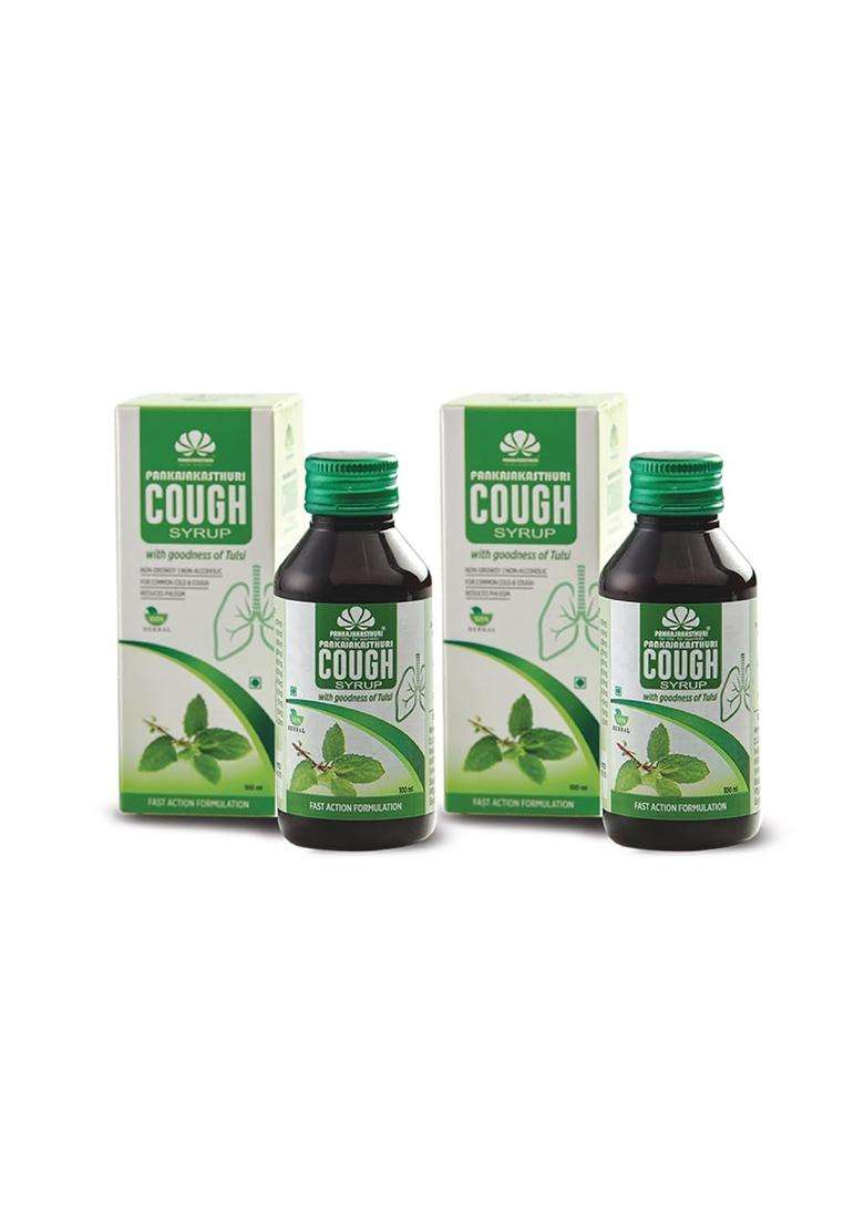 Pankajakasthuri Cough Syrup with Tulsi for Cough and Cold 100 ml (Pack of 2) - Indya