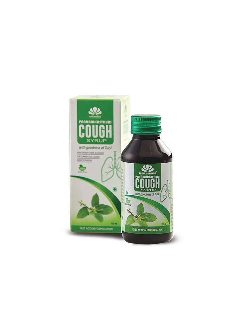 Pankajakasthuri Cough Syrup with Tulsi and Honey 100 ml (Pack of 2) - Indya