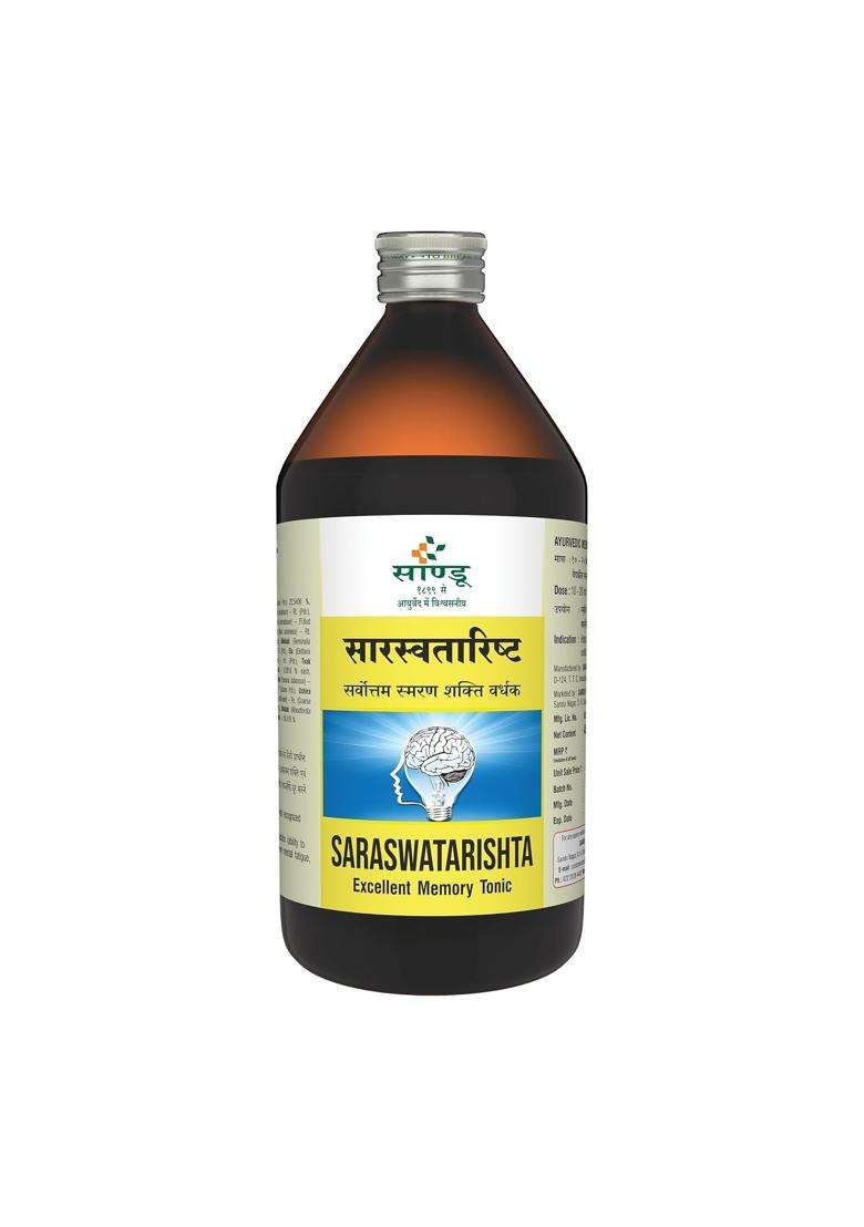 Sandu Pharmaceuticals Ltd Saraswatarishta (450Mls) | Authentic Traditional Formula | al Ayurvedic Nervine Tonic - Indya