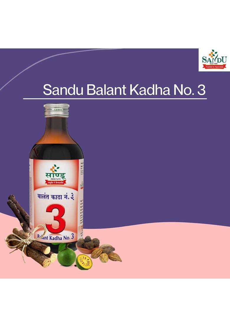 Sandu Pharmaceuticals Ltd Balant Kadha No 3 (200Mls) | Authentic Traditional Formula - Indya