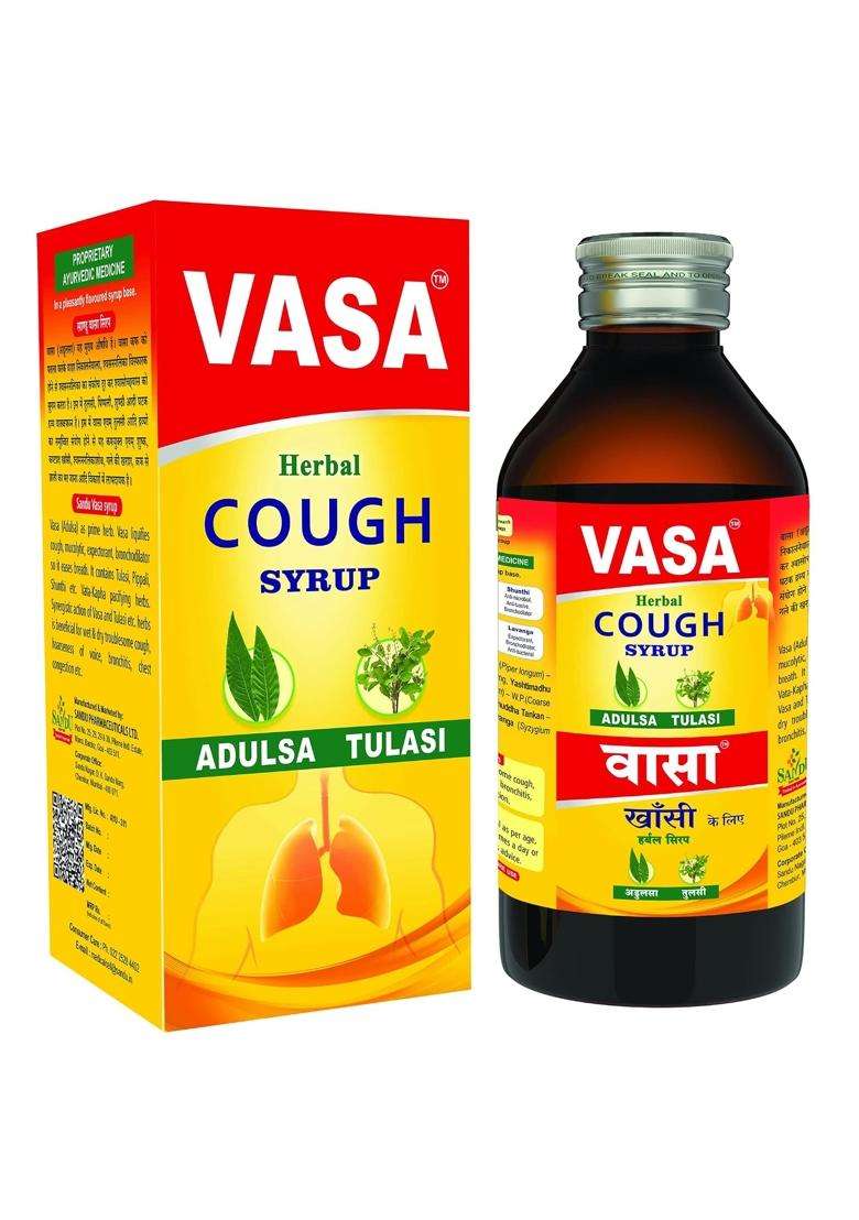 Sandu Vasa Cough Syrup� 200 ml | Authentic Traditional Formula | Ayurvedic Cough Syrup for Respiratory Health - Indya