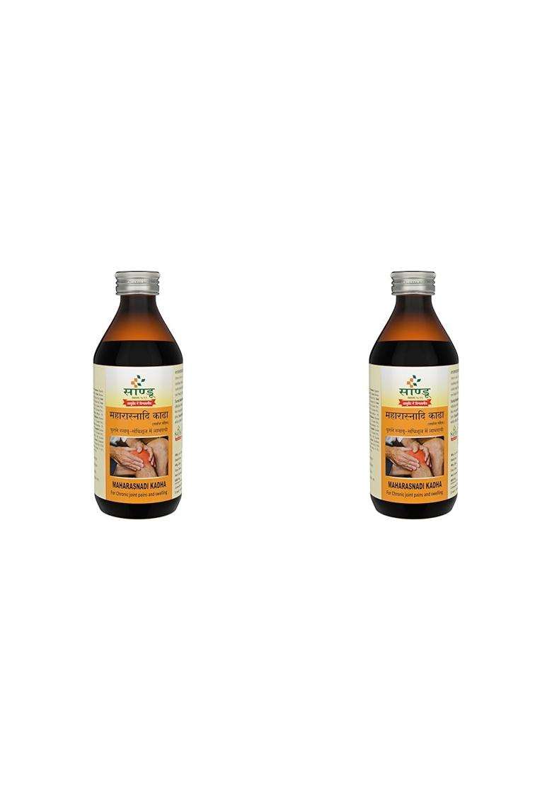 Sandu Pharmaceuticals Ltd Maharasnadi Kadha 200 ml (Pack of 2) | Authentic Traditional Formula | Ayurvedic Muscle Tonic (200 ml) - Indya