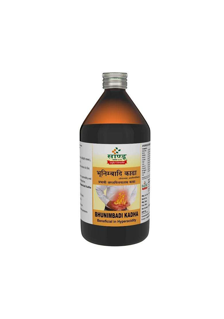 Sandu Bhunimbadi Kadha 450 ml | Authentic Traditional Formula | Basic Ayurvedic Remedy for Hyperacidity (450 ml) - Indya