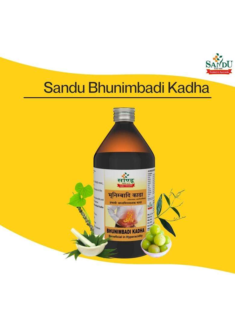 Sandu Bhunimbadi Kadha 200 ml | Authentic Traditional Formula | Basic Ayurvedic Remedy for Hyperacidity (200 ml) - Indya