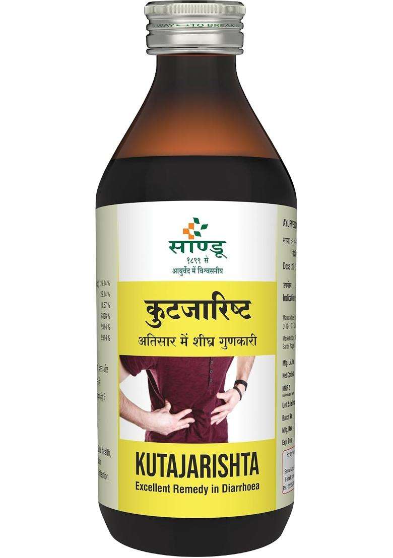 Sandu Kutajarishta 200 ml | Authentic Traditional Formula | Best Ayurvedic Medicine for Diarrhoea, Dysentery & IBS - Indya